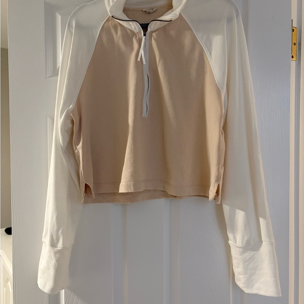 Anthropologie/Pilcro Two-Tone Cream and Tan Top